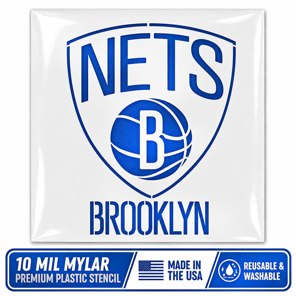 Brooklyn Nets Stencil - 10 Mil Mylar - Durable & Reusabe