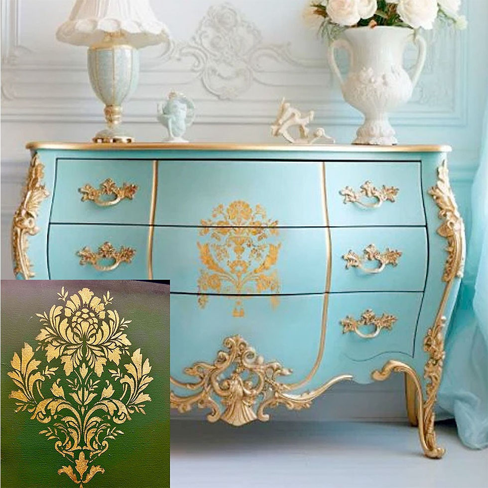 Thumbnail: Damask Wall Art Stencil - Floral Ornament 10 Mil Mylar Template - X282