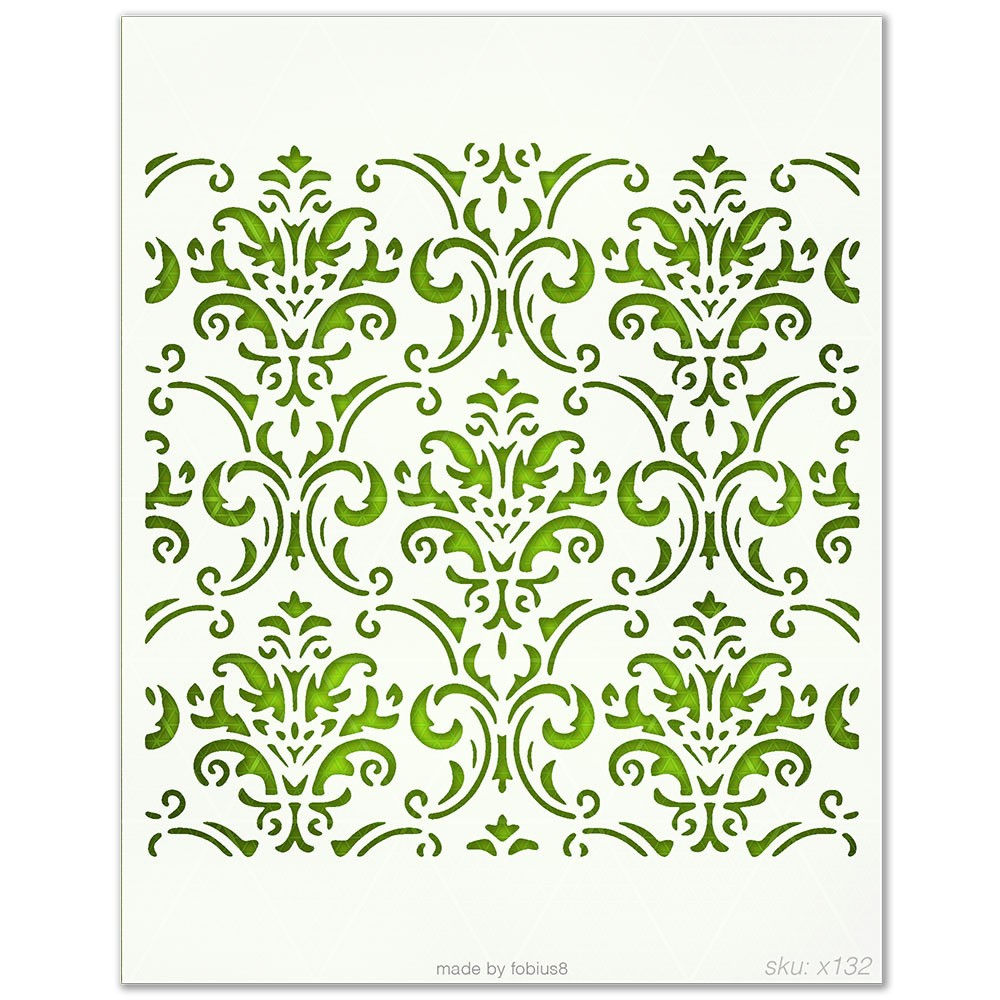 Damask Pattern Stencil - Victorian Baroque Wall Art 10 Mil Mylar Template