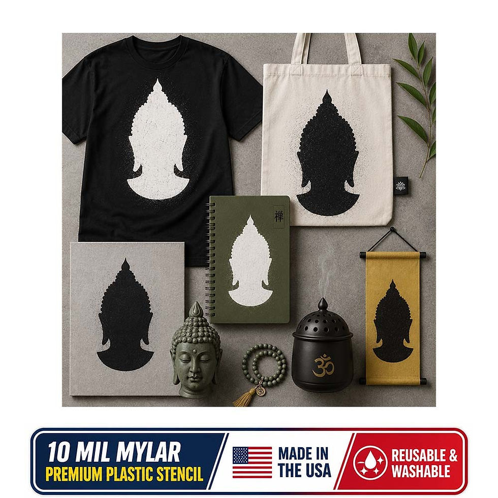Thumbnail: Buddha Stencil – Reusable 10 Mil Mylar Zen Meditation Spiritual Decor Template