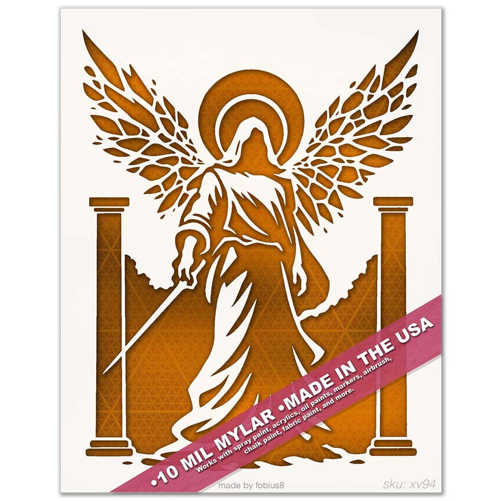 Archangel Michael Stencil - Angel Warrior Religious Christian 10 Mil Mylar