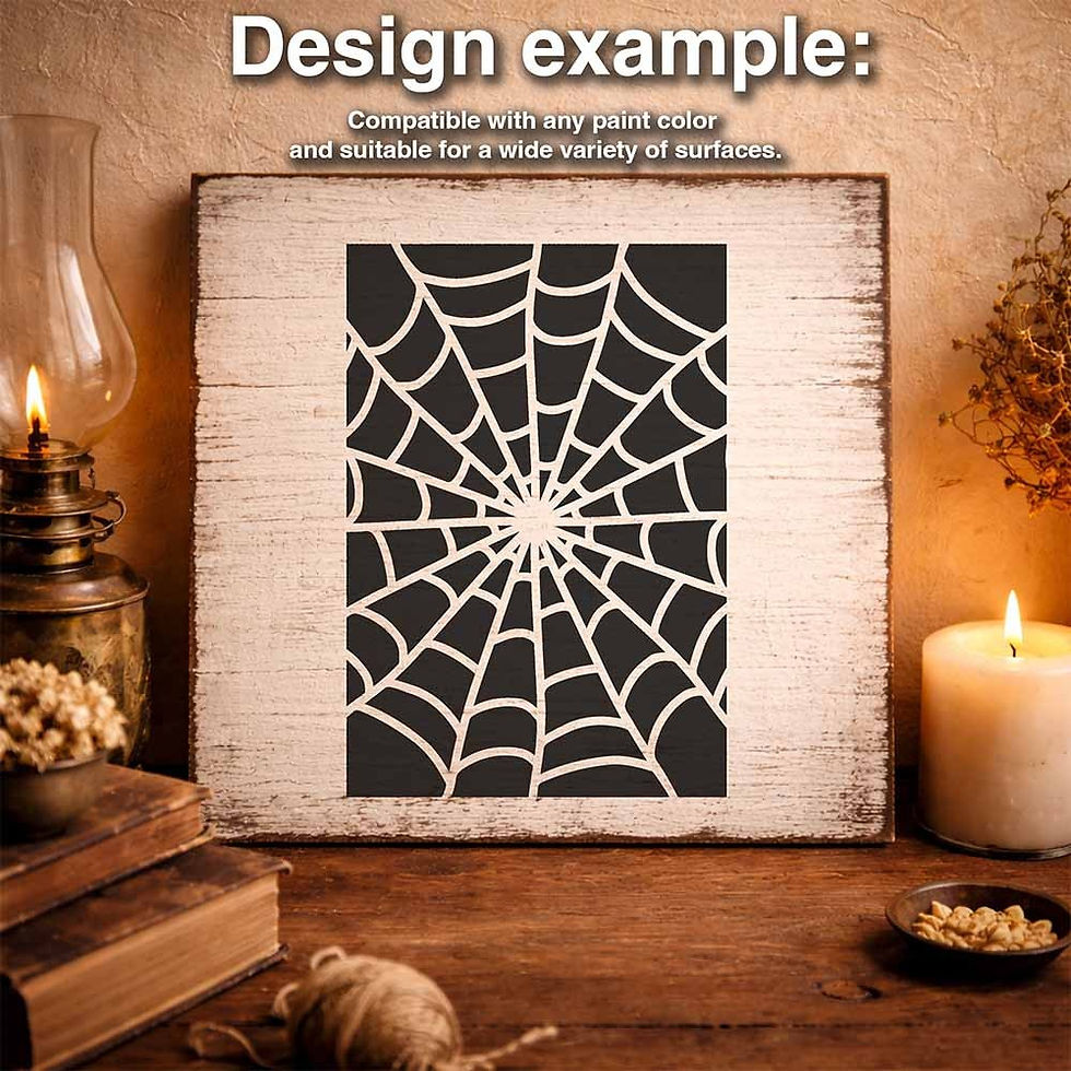 Thumbnail: Spider Web Stencil - Halloween Cobweb Pattern Decor Wall 10 Mil Mylar Template