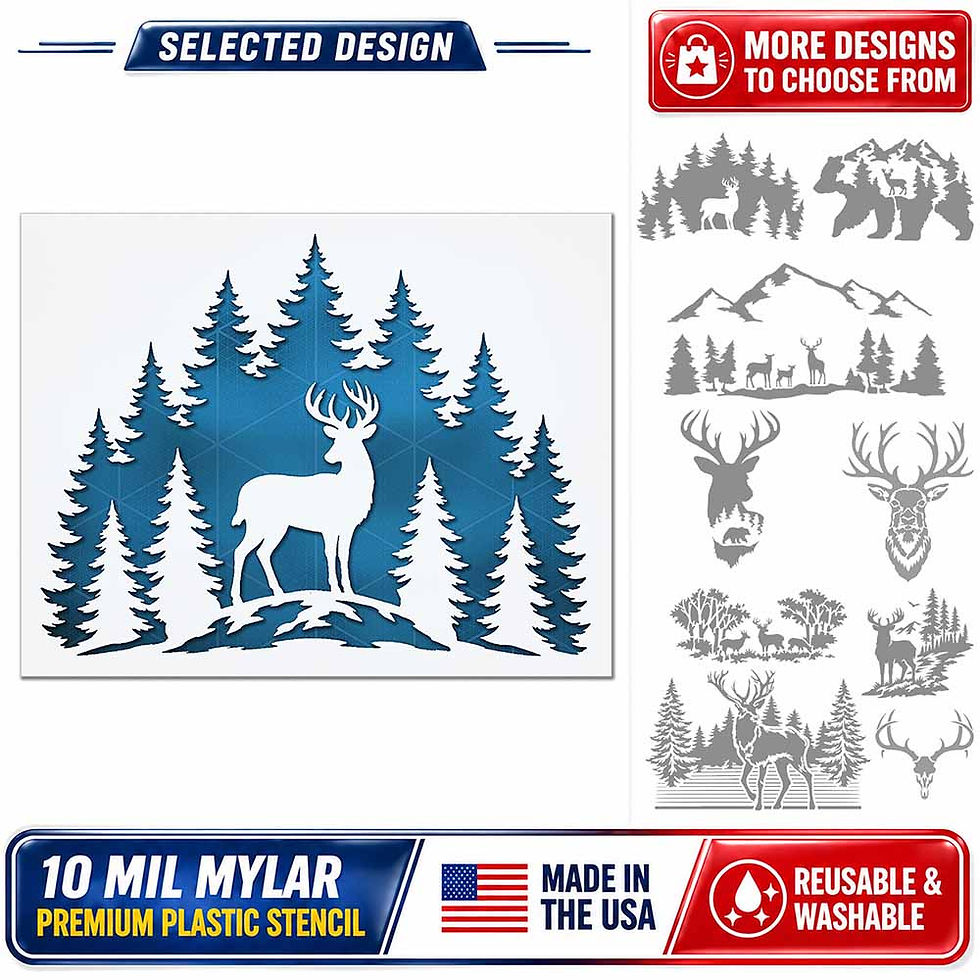 Thumbnail: Deer Stencil Collection #1 – Choose Your Wildlife Design | Reusable 10 Mil Mylar