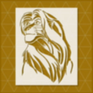 LION HEAD STENCIL