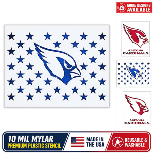 Arizona Cardinals Stencil - 10 Mil Mylar | Lazy Stencils