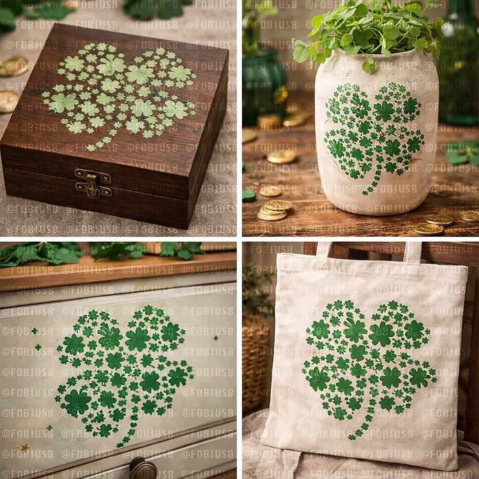 Thumbnail: Shamrock Pattern Stencil - Irish St Patricks Decor 10 Mil Mylar Template