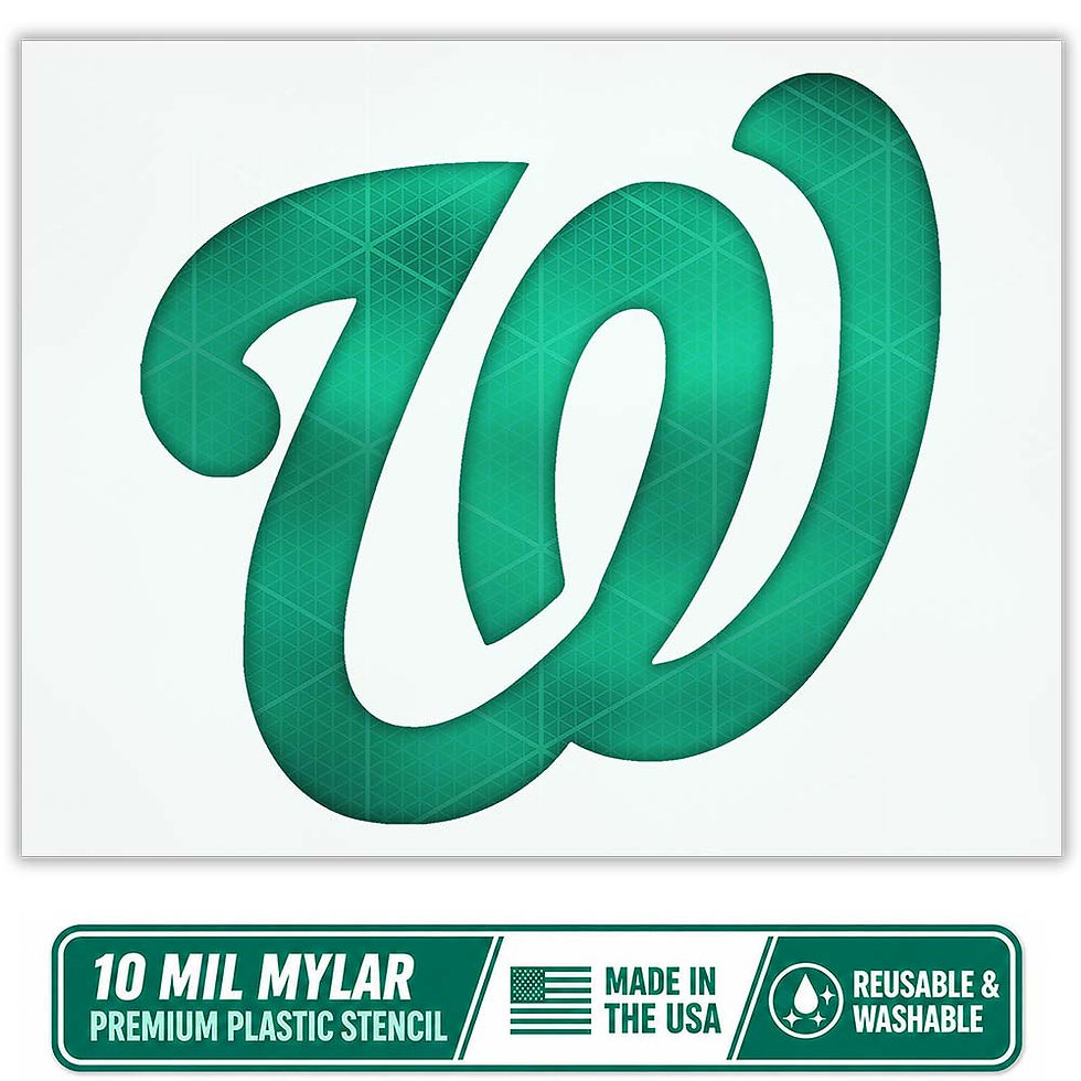 Thumbnail: Washington Nationals Stencil - 10 Mil Mylar - Durable & Reusable