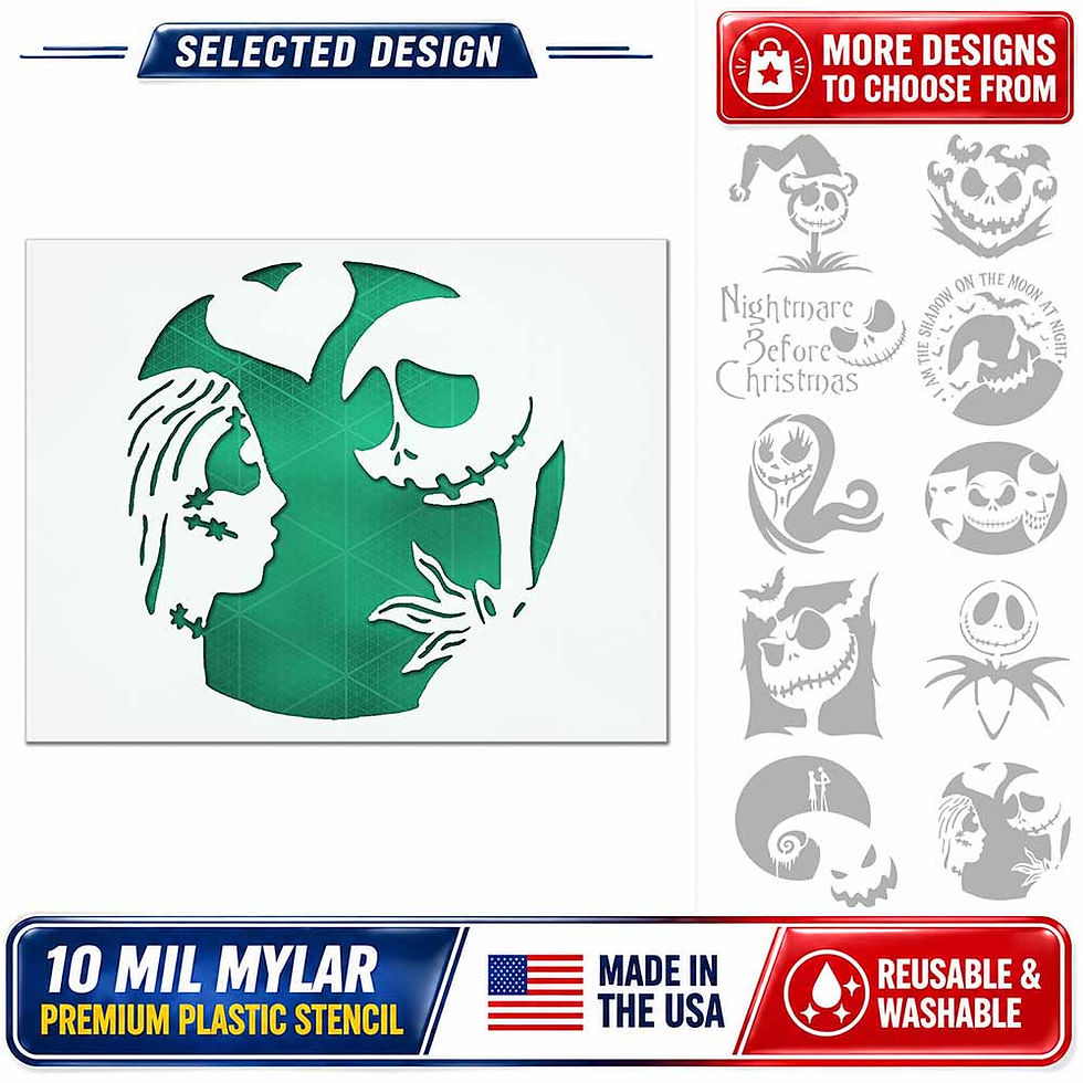 Thumbnail: Jack Skellington stencil - Nightmare before Christmas Reusable 10 Mil Mylar