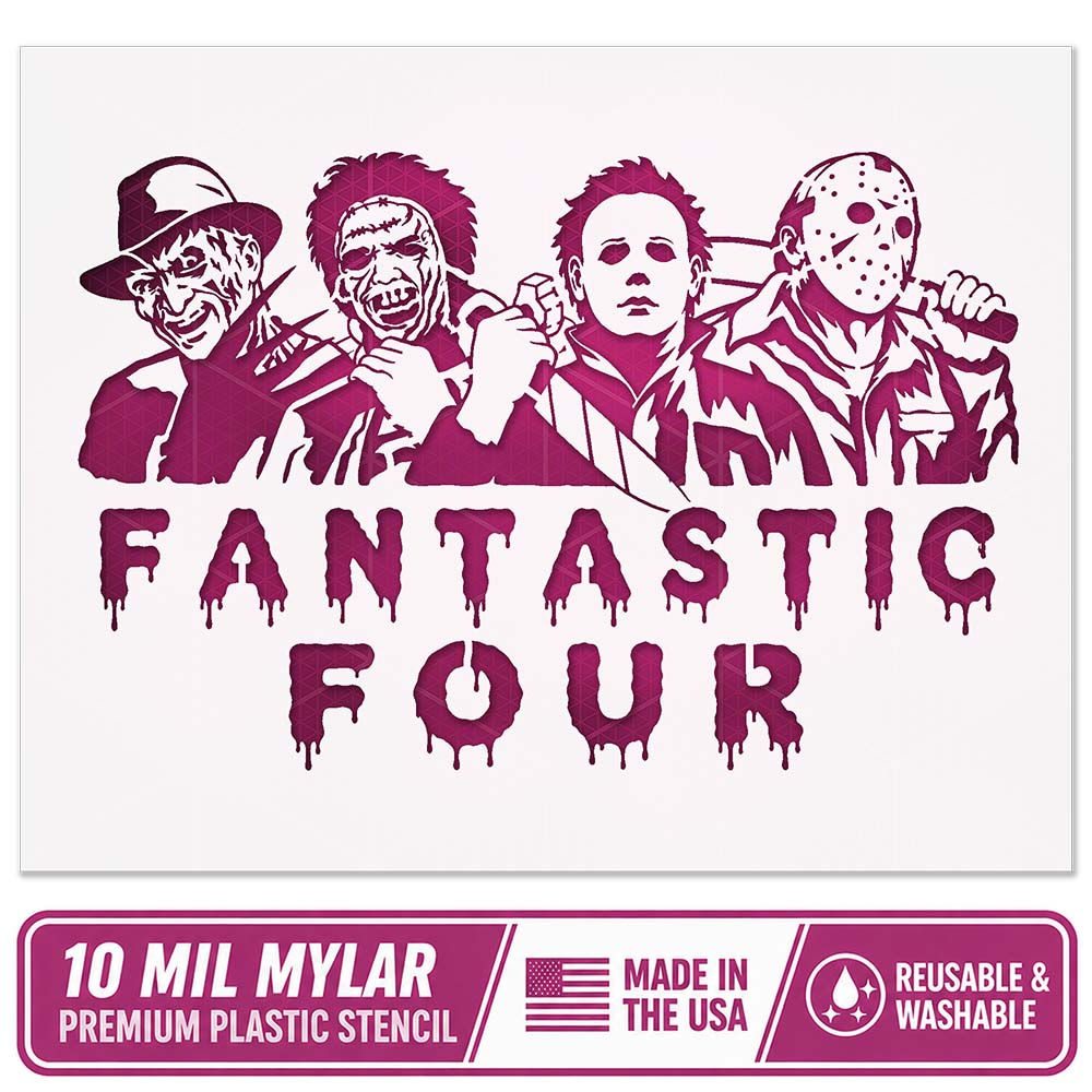 Friends Halloween Stencil - Freddi Krueger, Myers, Jason