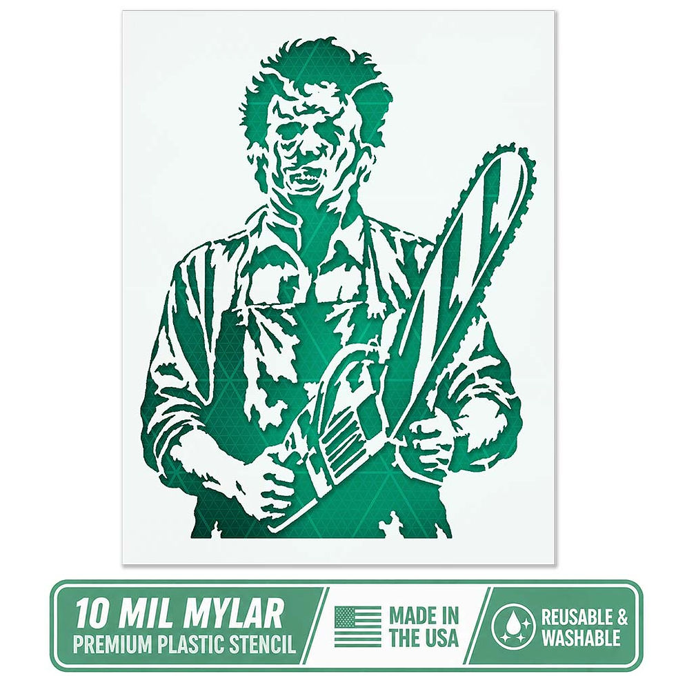 Thumbnail: Leatherface Chainsaw Stencil – Scary Halloween Horror Template