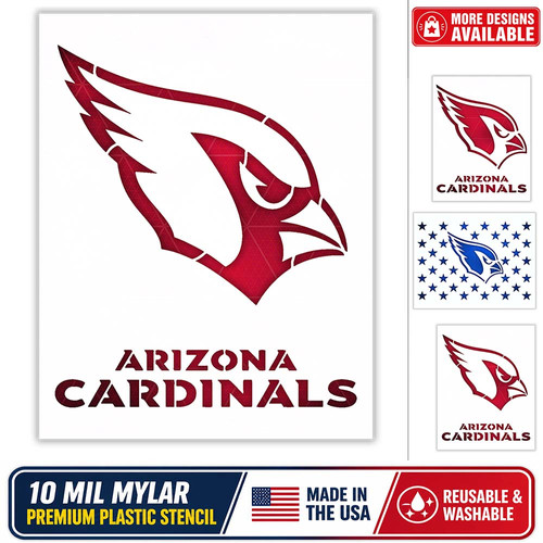 Arizona Cardinals Stencil - 10 Mil Mylar | Lazy Stencils