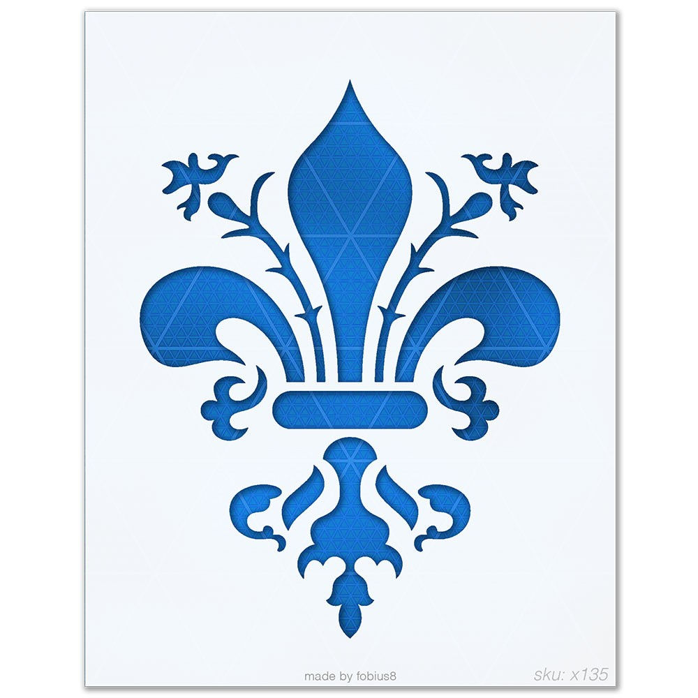 Fleur De Lis Stencil - French Royal Heraldry 10 Mil Mylar Template