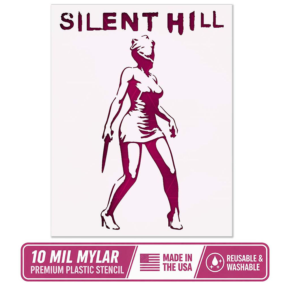 Thumbnail: Silent Hill Halloween Stencil – Horror Game Monster Painting Stencil
