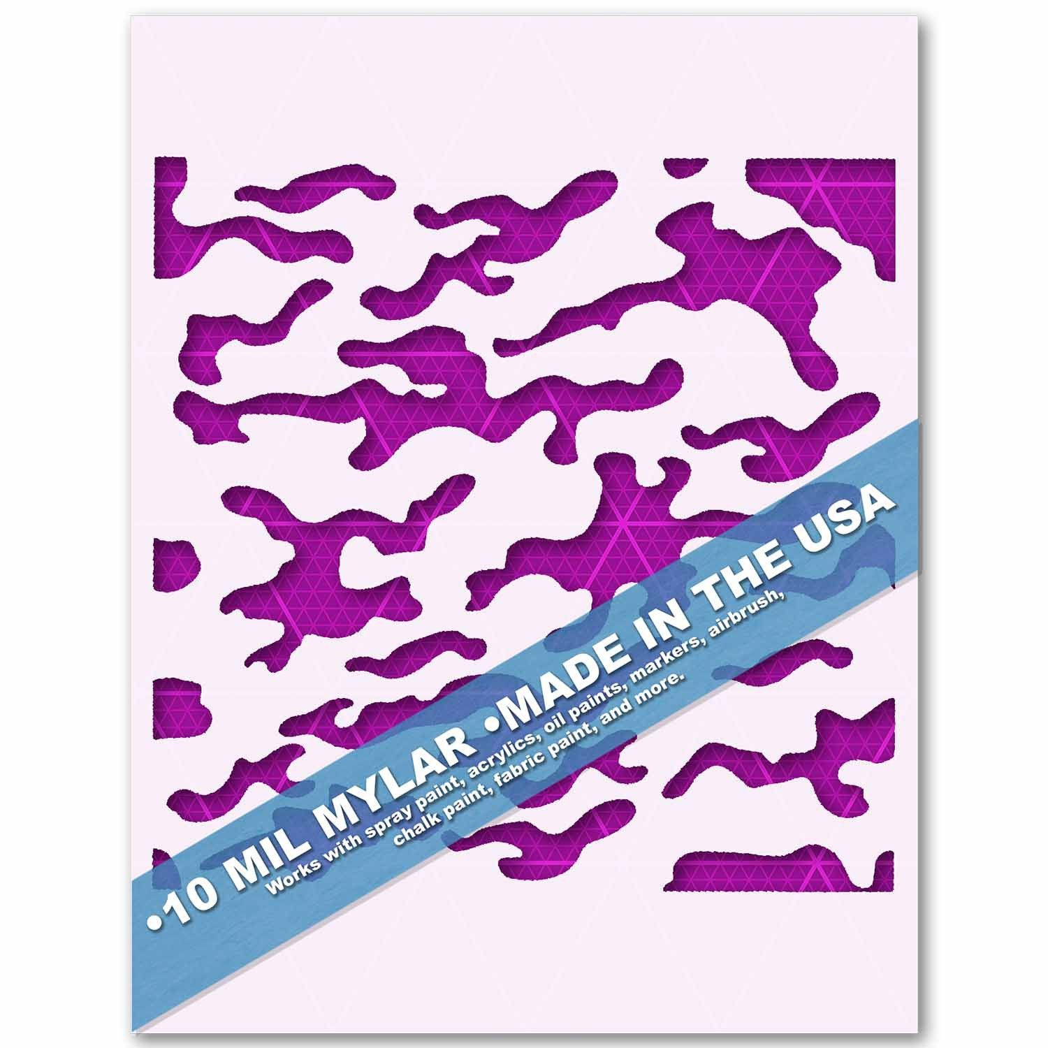 Reusable Camo Stencil – Military Camouflage 10 Mil Mylar Template (Made in USA)