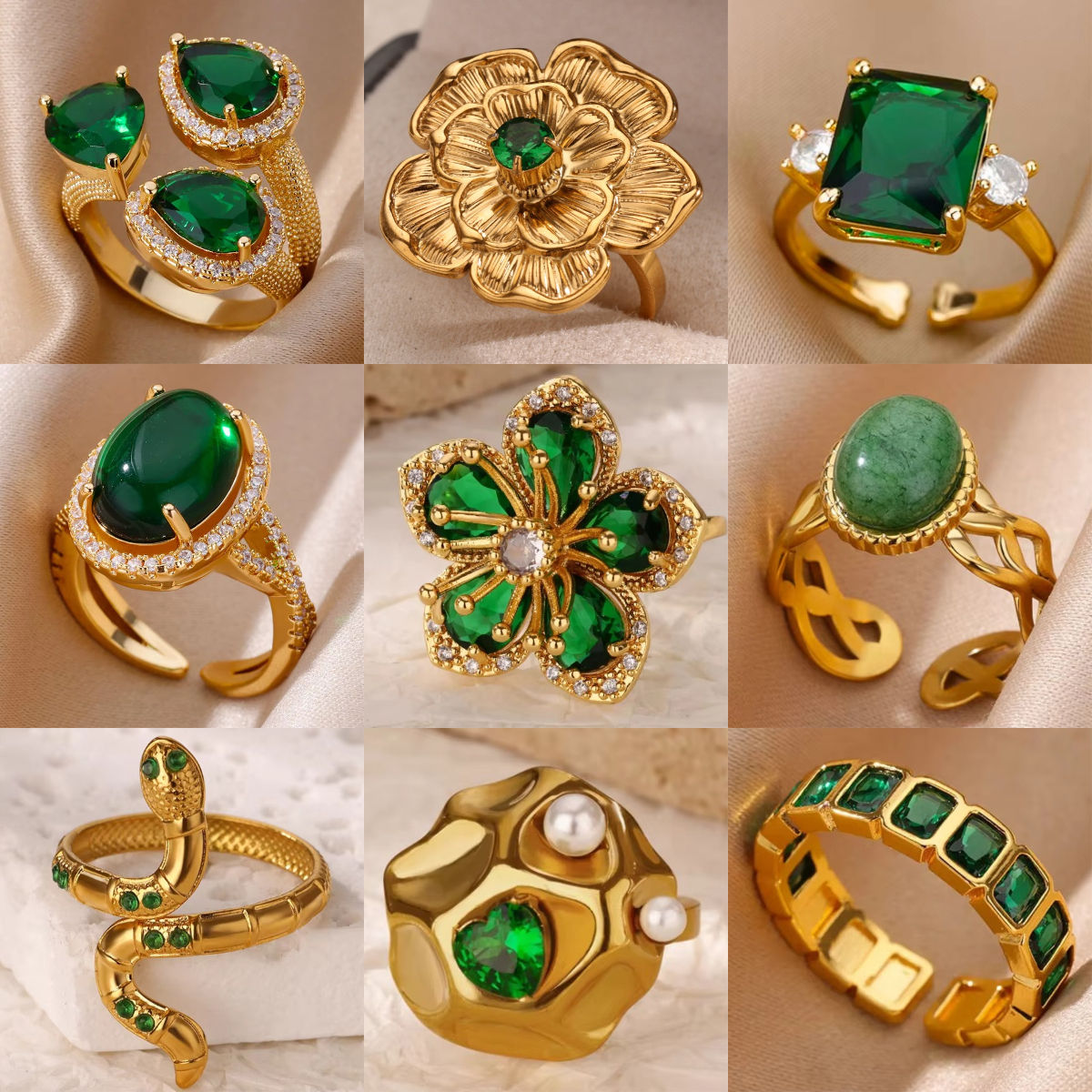 Velon Emerald Signature Rings Collection