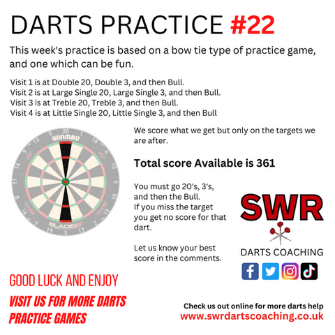 Darts Practice with SWR Darts Coaching #22