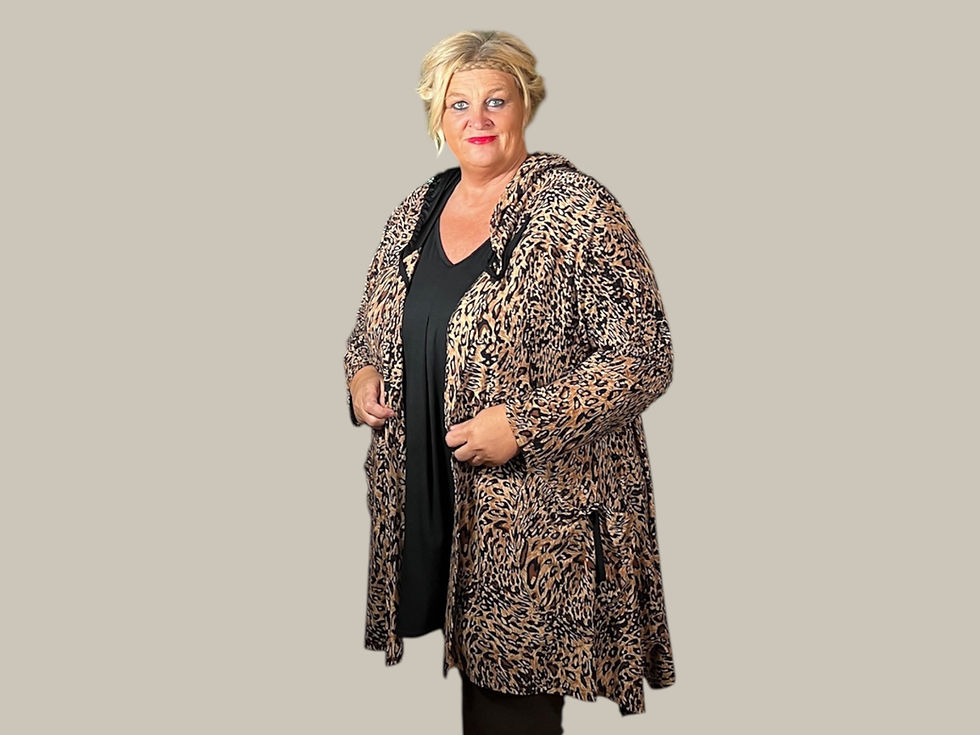 70 - Curvy Long-Jacke im Animalprint