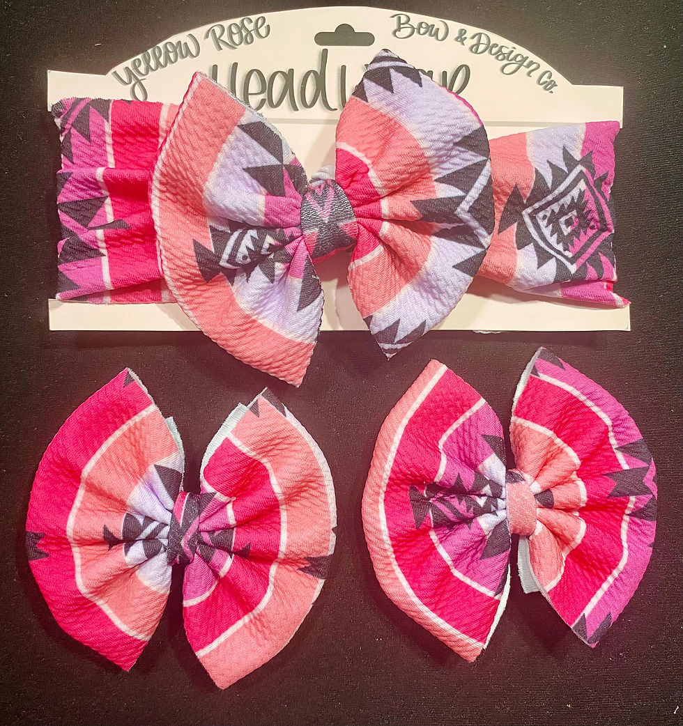 Thumbnail: Pink Boho Tribal Bow