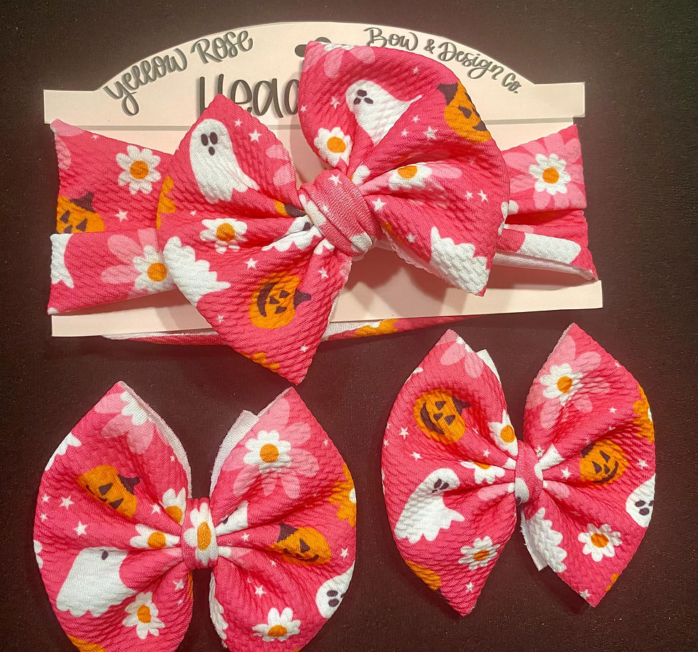 Thumbnail: Ghosties & Daises Pink Bow