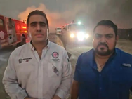 PCyB Reynosa combaten incendio en relleno sanitario de Las Anacuas