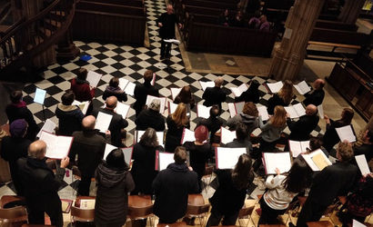 Overhead view of choir concert