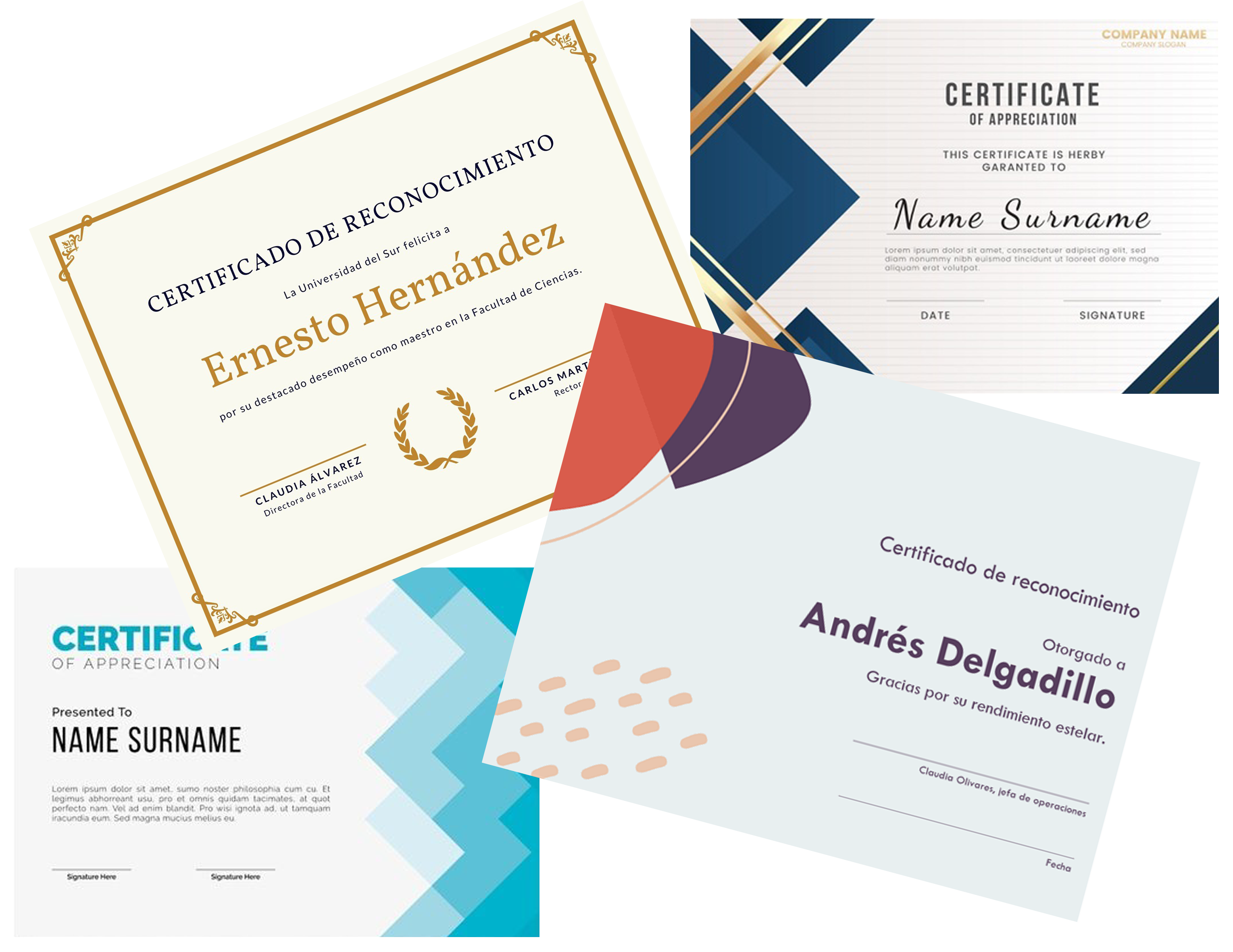 50 Reconocimientos o Diplomas, en impresión digital, t/carta.