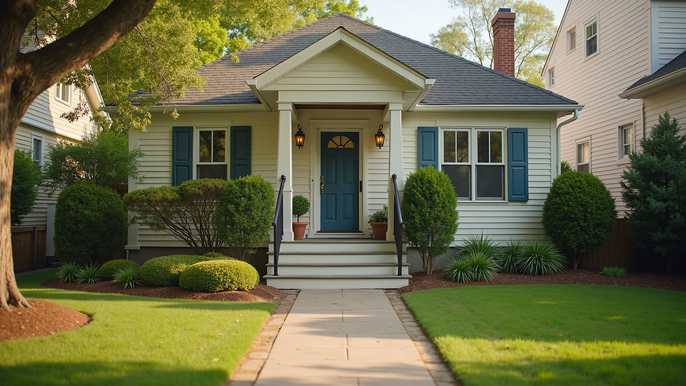 Eye-level view of a well-maintained rental property with a welcoming entrance