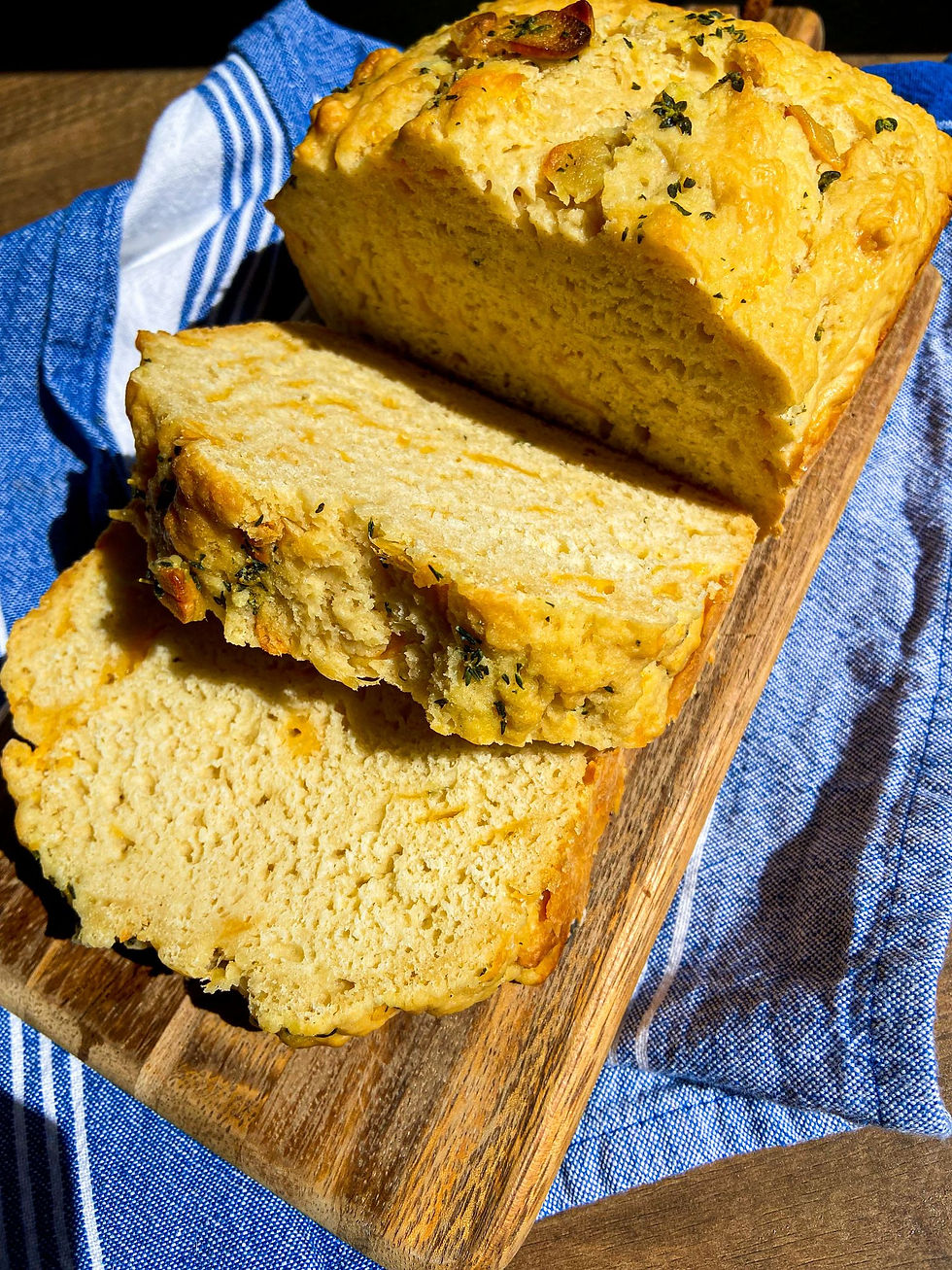 Cheesy Garlic and Herb Beer Bread