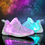 Thumbnail: Solid Color Casual Flashing Luminous Sneakers, Lace Up Breathable Low-top Sporty
