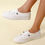 Thumbnail: Women's Slip On Sneakers, Casual Low Top Flat Skate Shoes, All-Match Whiter Trai
