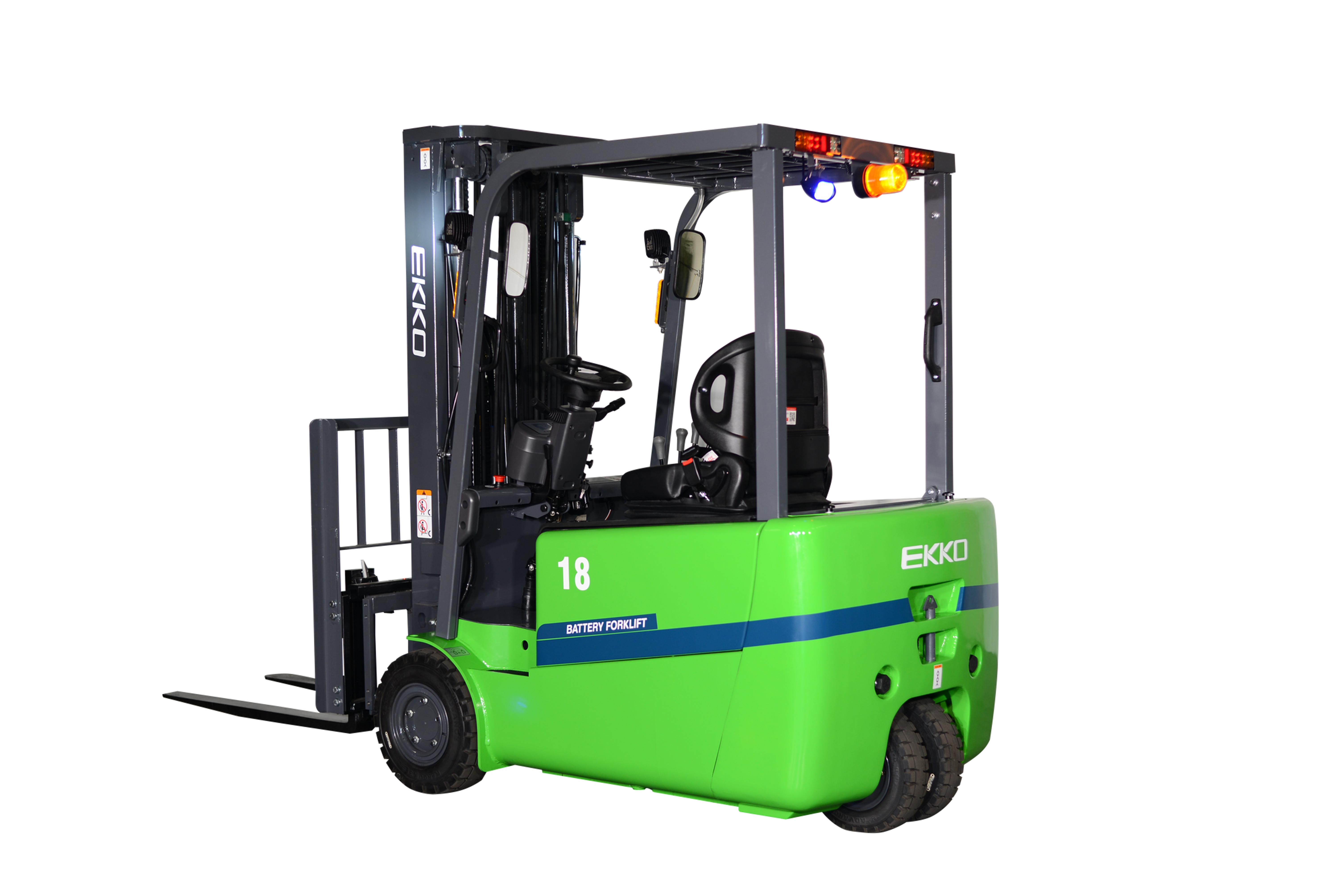 EKKO EK18AT-185Li 3-Wheel Lithium Forklift, 4,000 lbs Capacity, 185" Lift Height