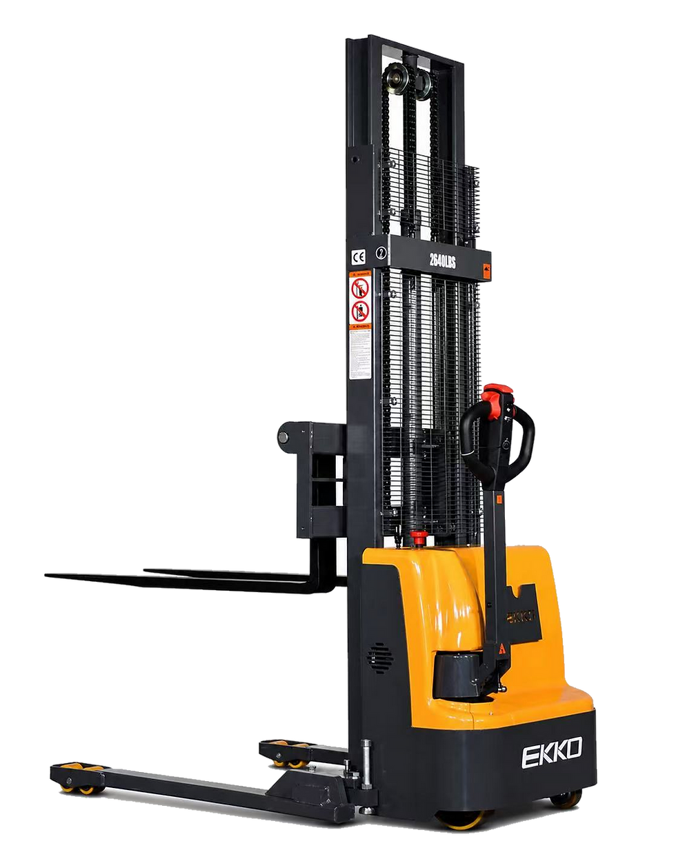 Thumbnail: EKKO EB12E-138 Full Powered Straddle Stacker 2640 lb Cap., 138" Height