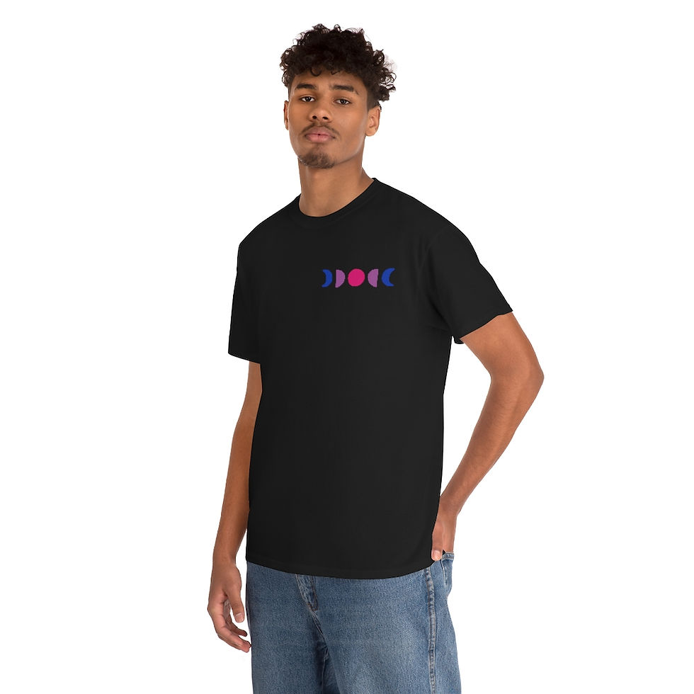 Thumbnail: Bi Pride Flag Moon Phases Unisex Heavy Cotton Tee
