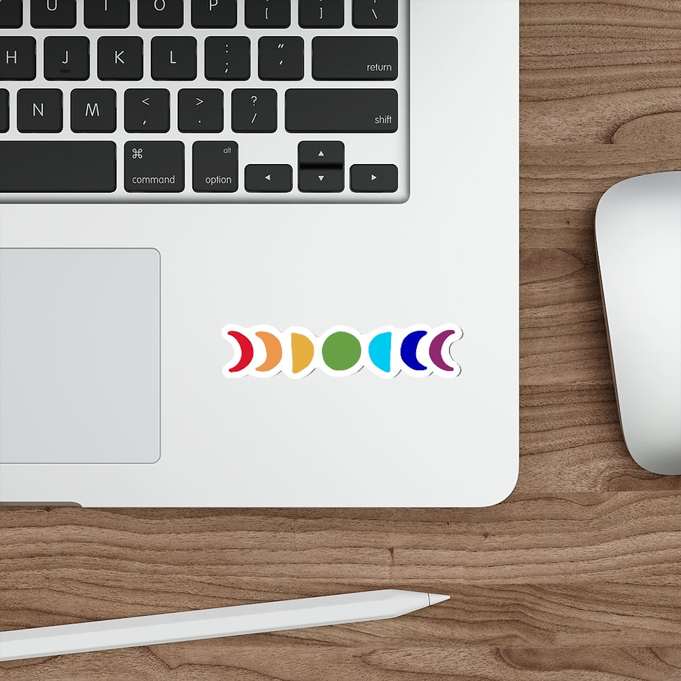 Thumbnail: Rainbow Pride Flag Moon Phases Die-Cut Sticker