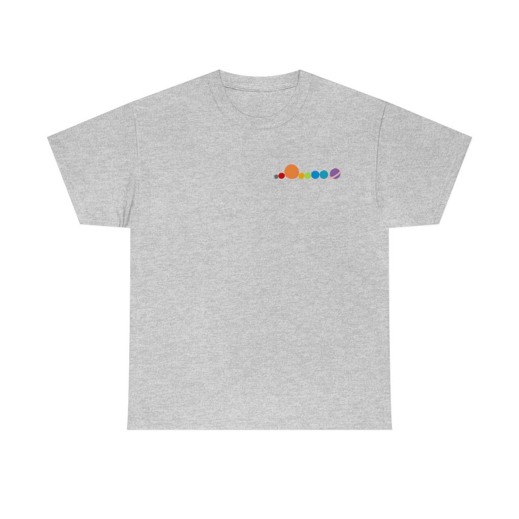 Pride Rainbow Solar System Planets Unisex Heavy Cotton Tee