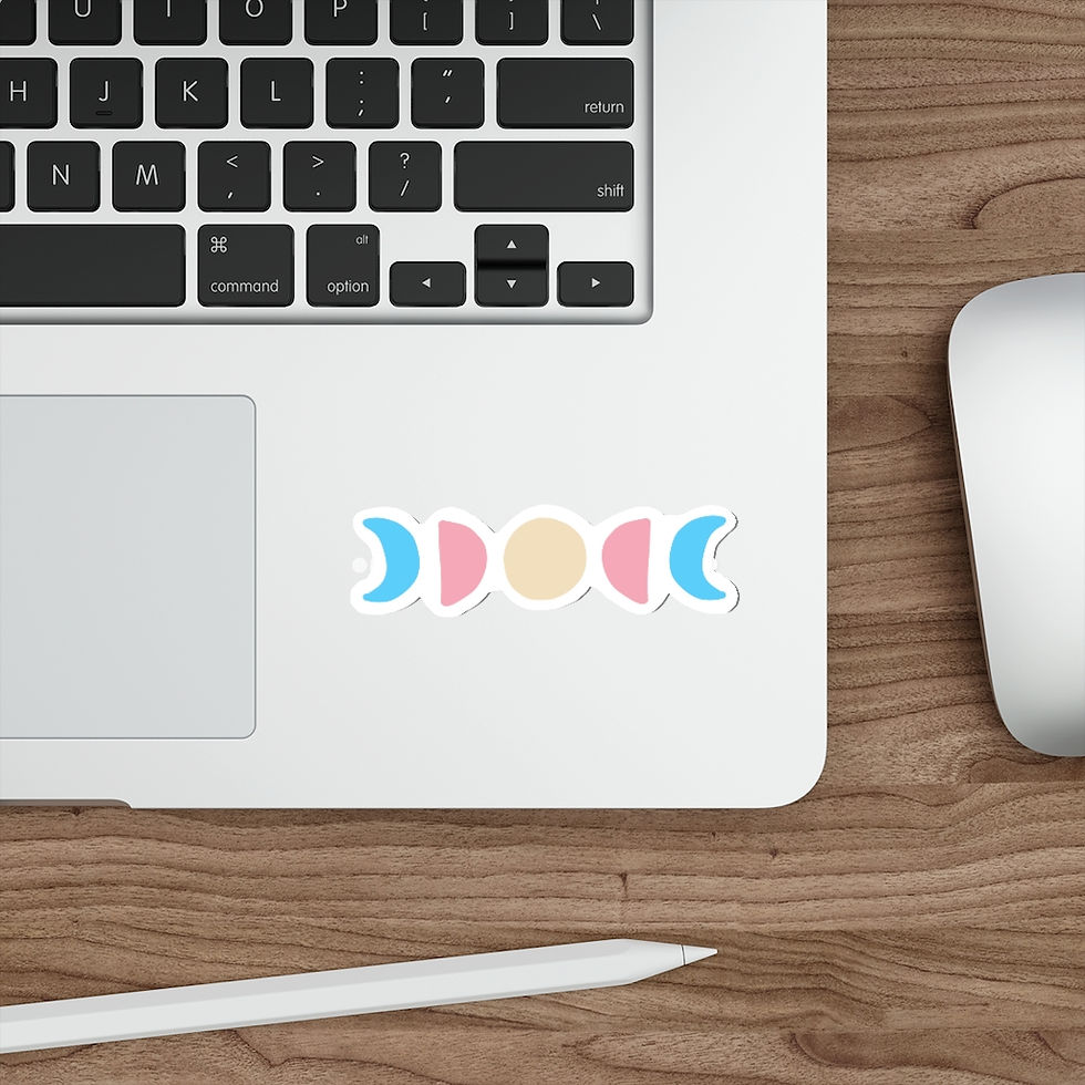 Thumbnail: Transgender Pride Flag Moon Phases Die-Cut Sticker
