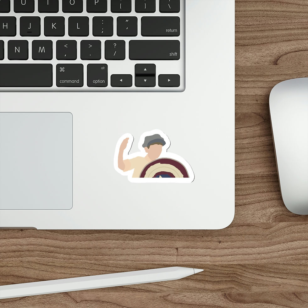 Thumbnail: Captain America Little Kid with Trash Can Shield Die-Cut Sticker