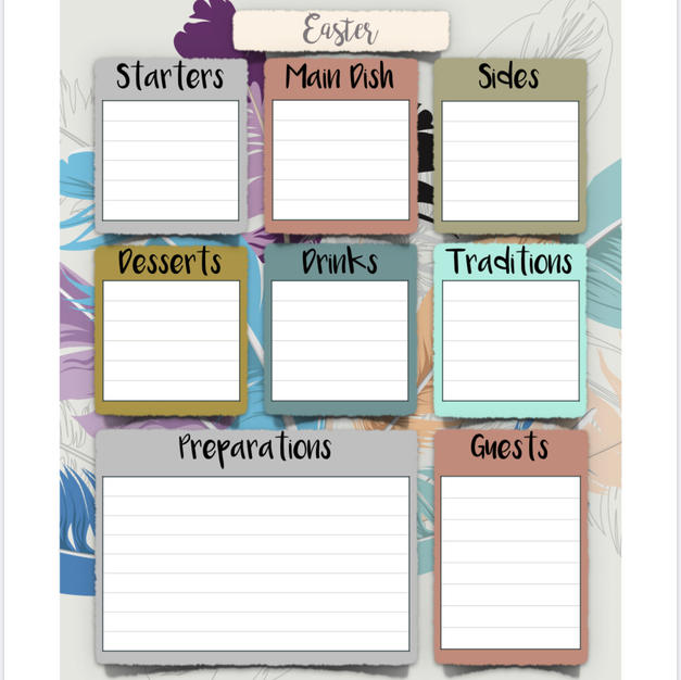 Easter Dinner Planner Printable