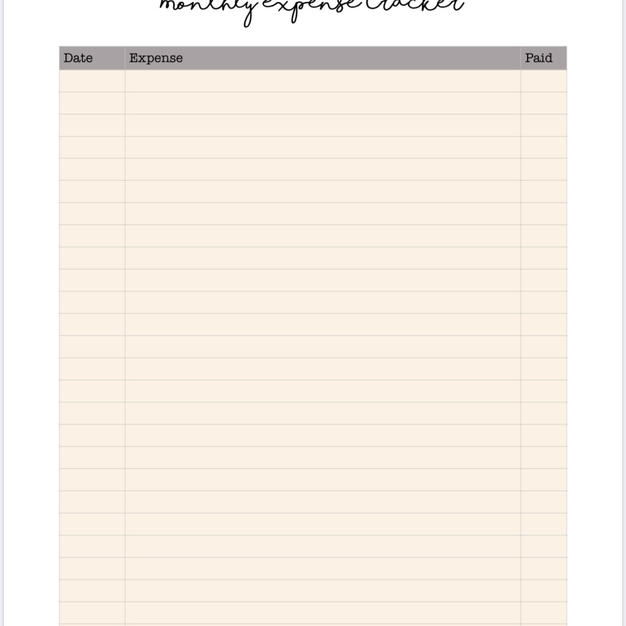 Monthly Expense Tracker