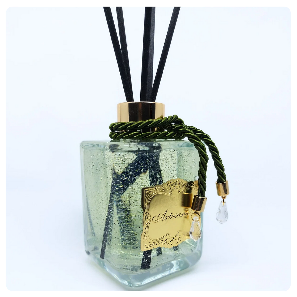 Miniatura: difusor de aromas em gel vidro com varetas de fibra de algodão