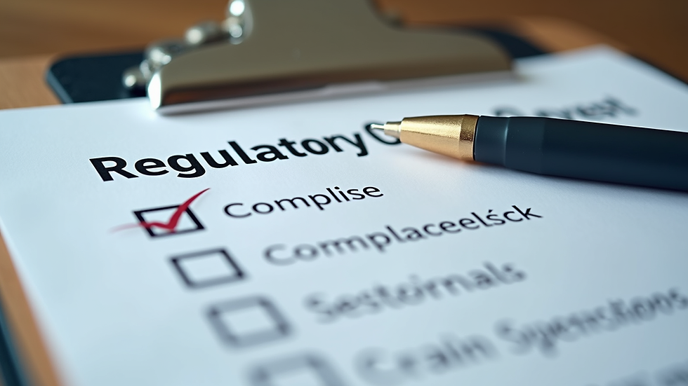 Close-up view of a regulatory compliance checklist on a clipboard