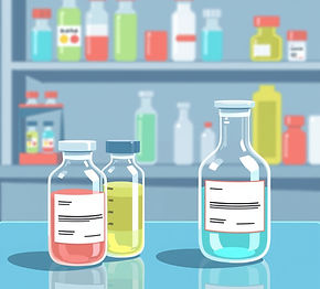 picture of medical vials sitting in laboratory