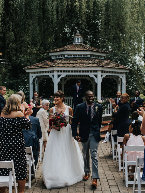 Outdoor garden venue at Abernethy Center near Portland