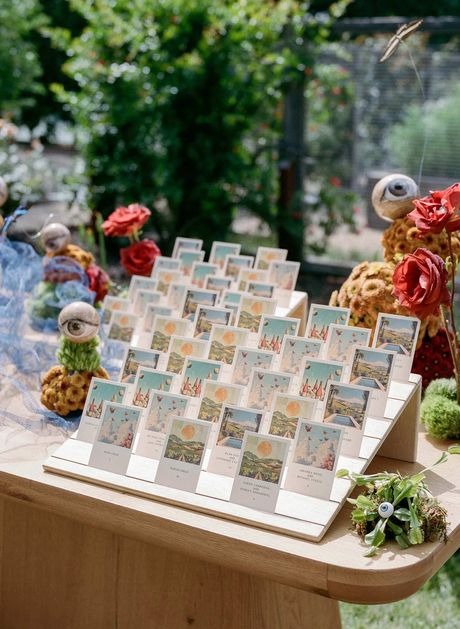 Interactive wedding seating display designed for guest experience