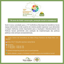 Três Pontas realiza a 15ª Conferência Municipal de Assistência Social