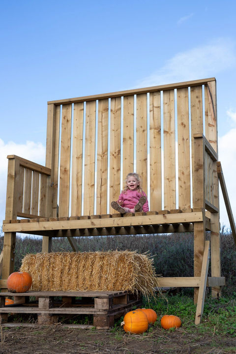 Drewton's Pumpkin Patch Child on Pumpkin Chair