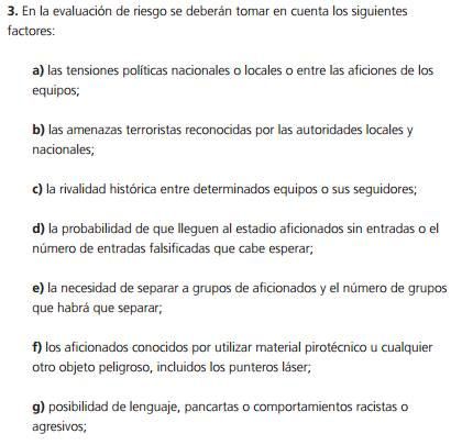 Alguns dels aspectes a valorar per aplicar un protocol de seguretat | FIFA