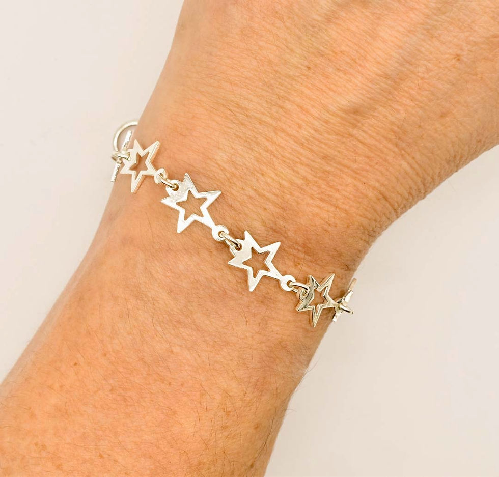 Thumbnail: 925 Silver Star Link Bracelet