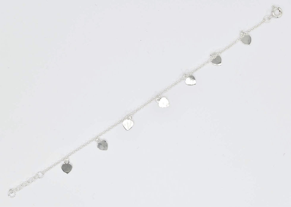 Thumbnail: 925 Silver Hanging Hearts Bracelet