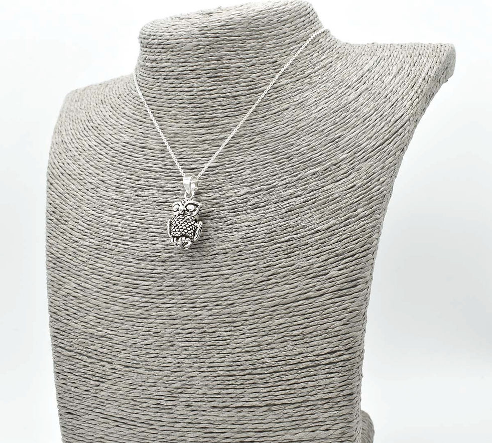Thumbnail: 925 Silver Wise Owl 3D Pendant